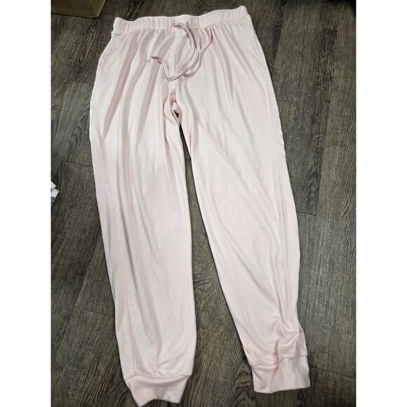 Rae Dunn #1 Mom Size Large Pajamas Pajama Set Light Pink Stripe Tshirt Pants - Picture 2 of 4